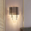 Modern black crystal wall light bedroom cascading sconce