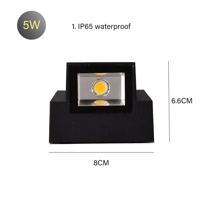 Modern black cube motion sensor led wall lamp outdoor sconce
