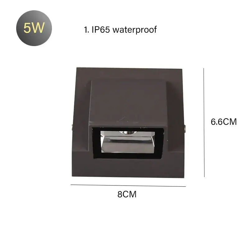 Modern black cube motion sensor led wall lamp outdoor sconce