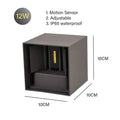 Modern black cube motion sensor led wall lamp outdoor sconce