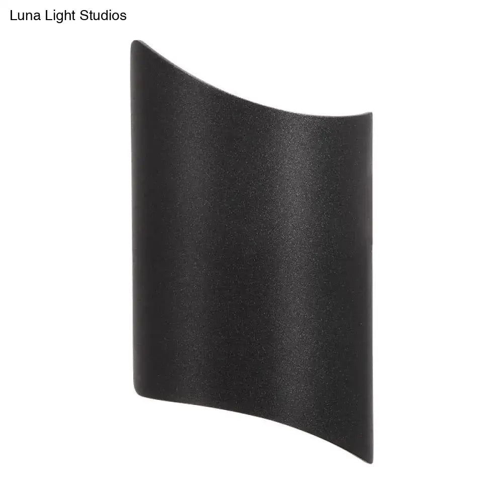 Modern black curved led wall lamp yard outdoor light