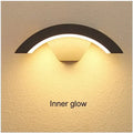 Modern black curved led waterproof outdoor wall lamp porch motion sensor