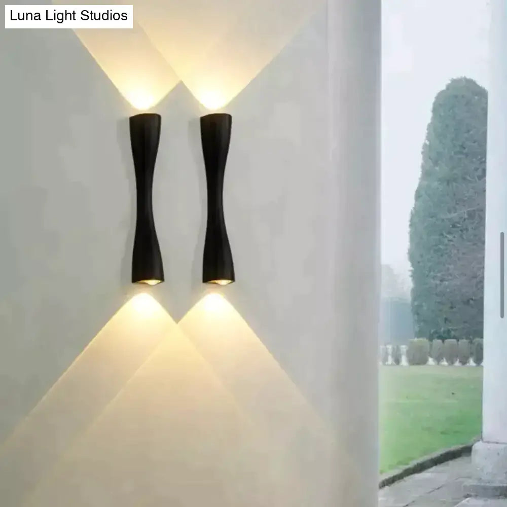 Modern black curved wall sconce outdoor waterproof porch light