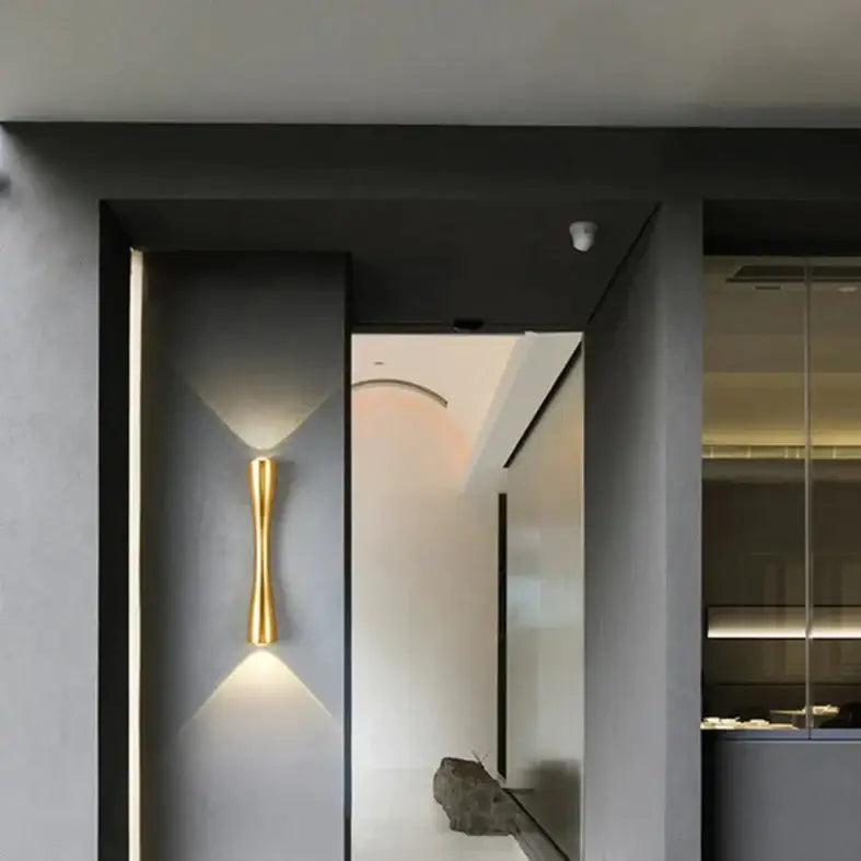 Modern black curved wall sconce outdoor waterproof porch light