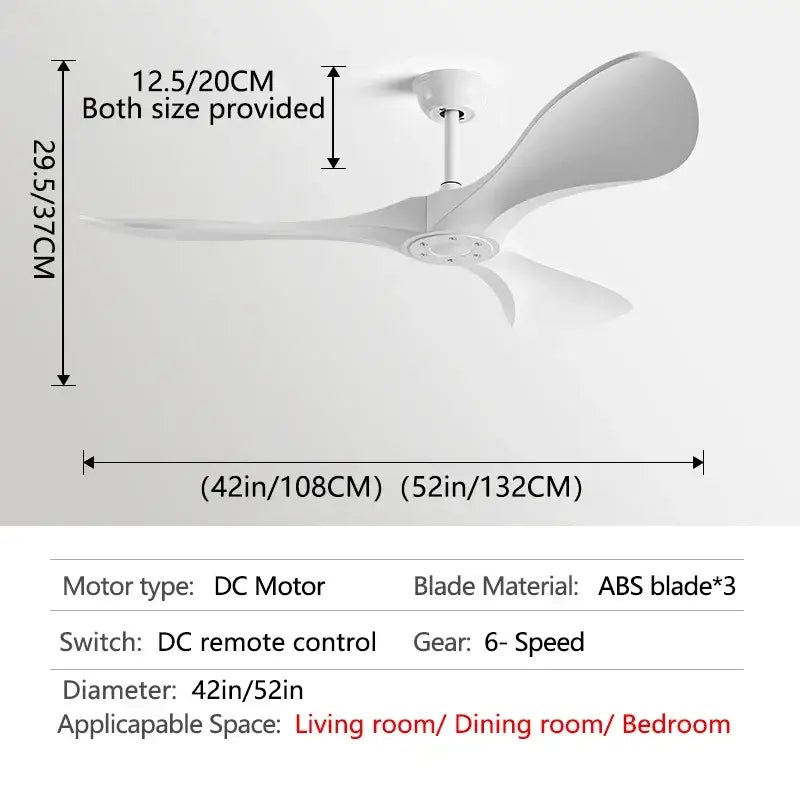 Modern black & dark brown ceiling fan with remote control bedroom