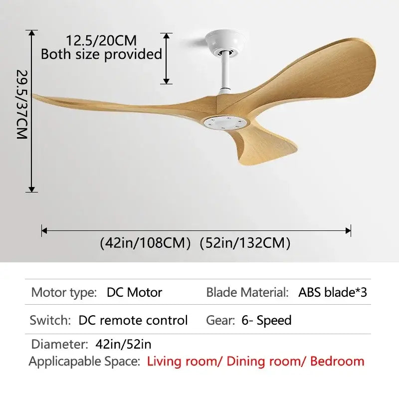 Modern black & dark brown ceiling fan with remote control bedroom