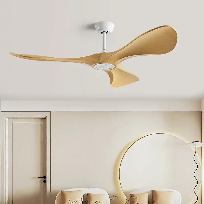 Modern black & dark brown ceiling fan with remote control bedroom