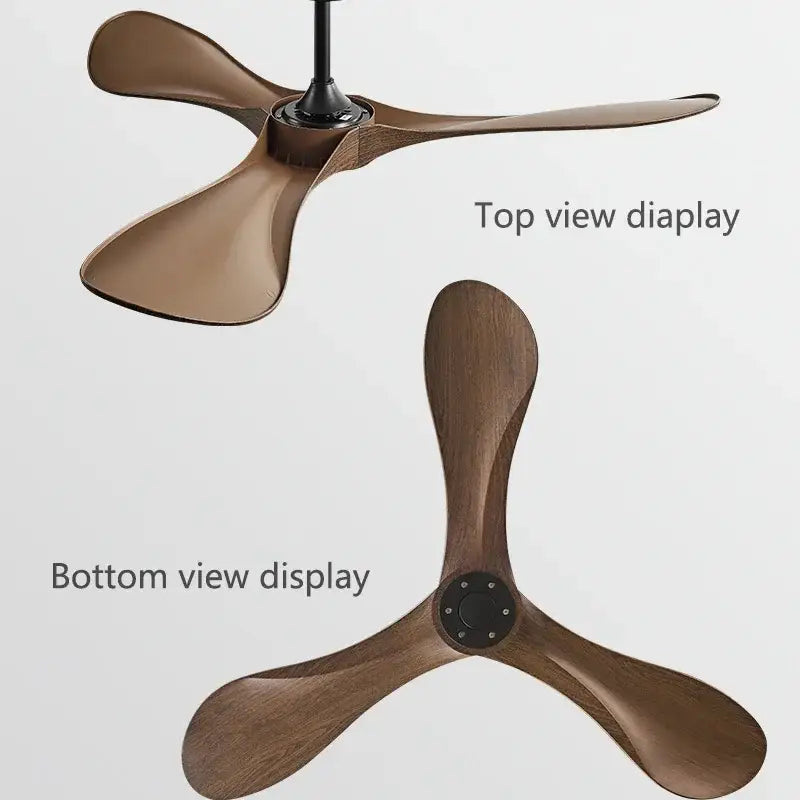 Modern black & dark brown ceiling fan with remote control bedroom