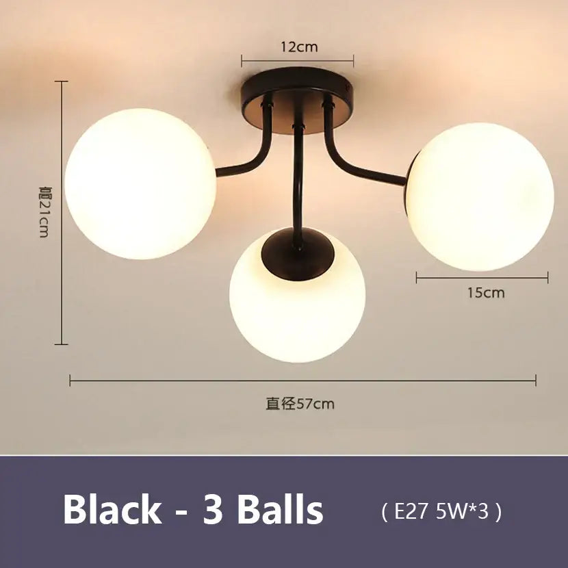 Modern black decorbites bubble glass led ceiling light living room