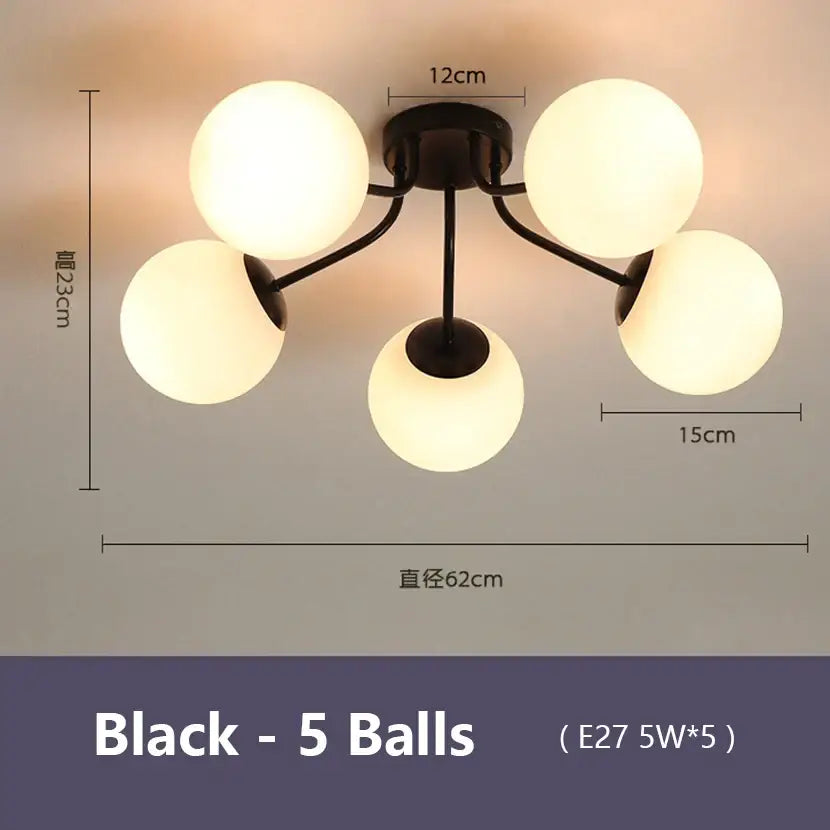 Modern black decorbites bubble glass led ceiling light living room