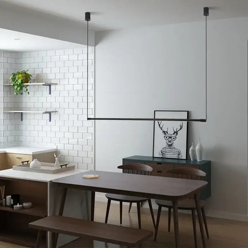 Modern black dimmable led pendant light for dining room