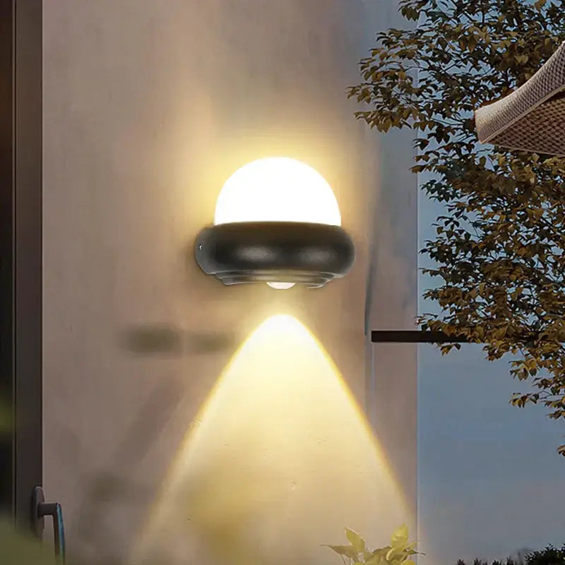 Modern black dome led wall light outdoor warm lighting