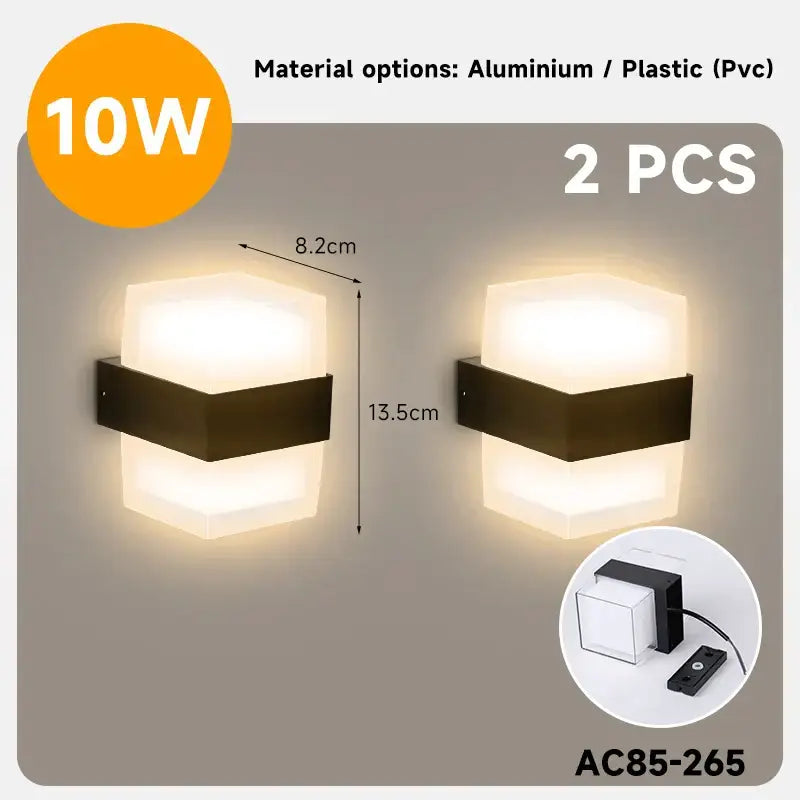 Modern black dome led wall light outdoor warm lighting