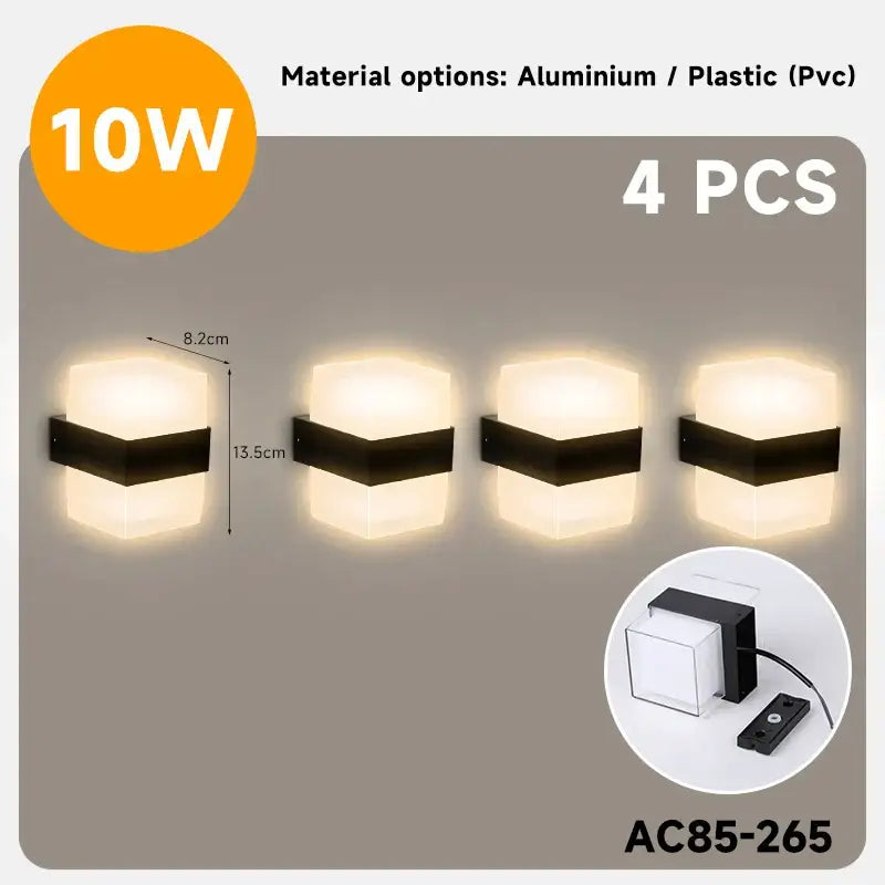 Modern black dome led wall light outdoor warm lighting