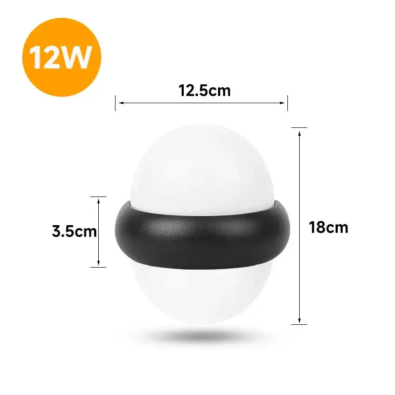 Modern black dome led wall light outdoor warm lighting