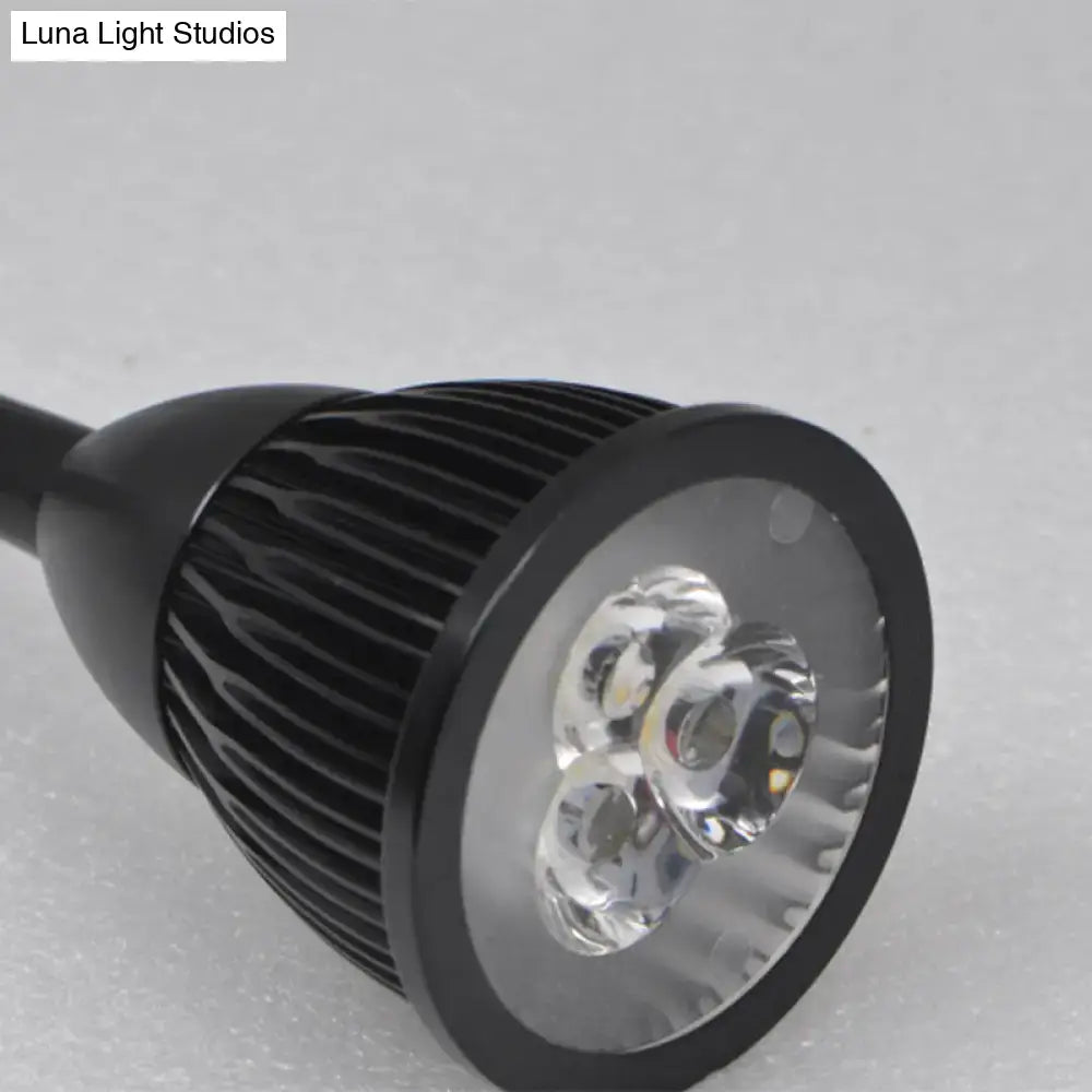 Modern black finish metal shade wall lamp bedroom warm white led