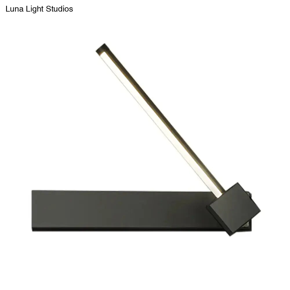 Modern black finish rotatable led wall sconce for bedroom lighting
