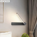 Modern black finish rotatable led wall sconce for bedroom lighting