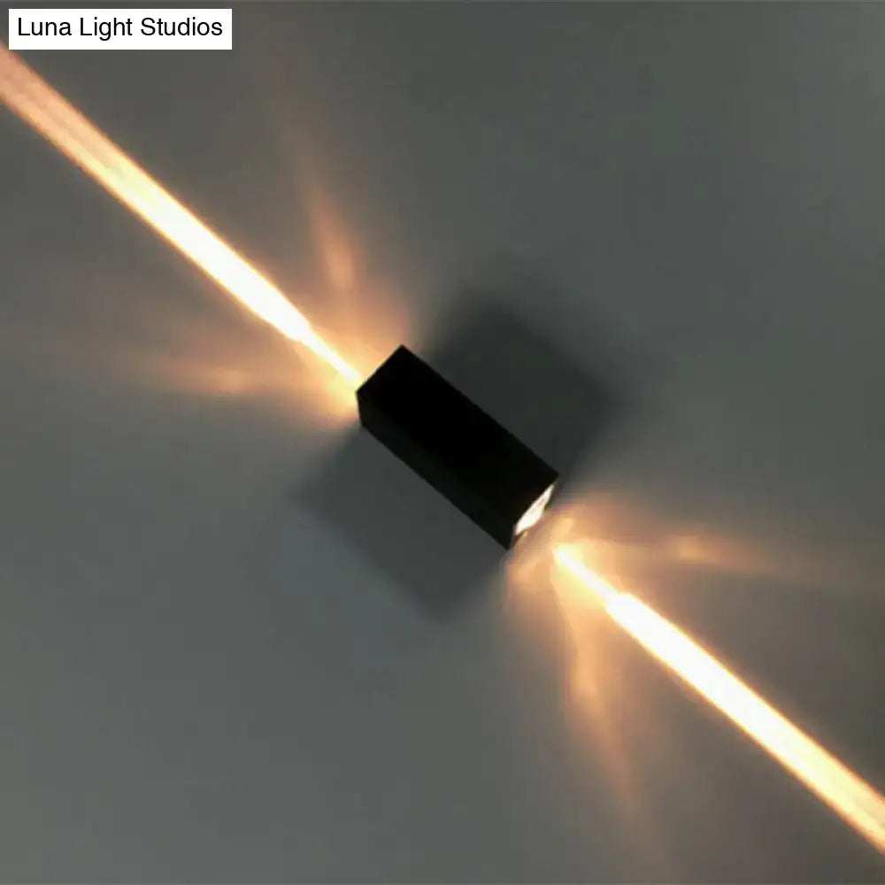 Modern black finish wall lamp hotel dual beam sconce