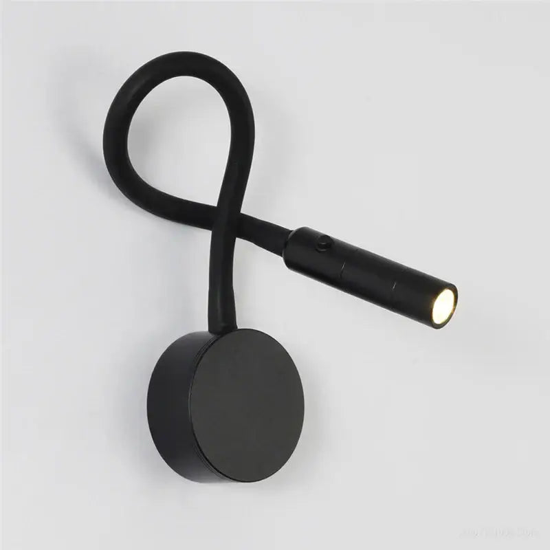 Modern black flexible gooseneck led wall sconces bedroom reading light
