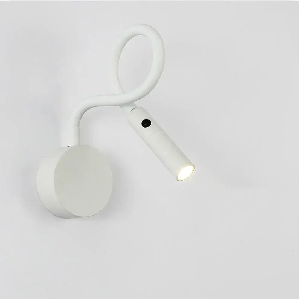Modern black flexible gooseneck led wall sconces bedroom reading light