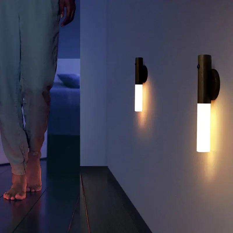 Modern black frosted glass night light corridor wall sconce