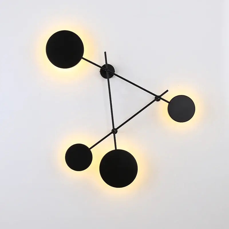 Modern black geometric iron wall lamp living room sconce