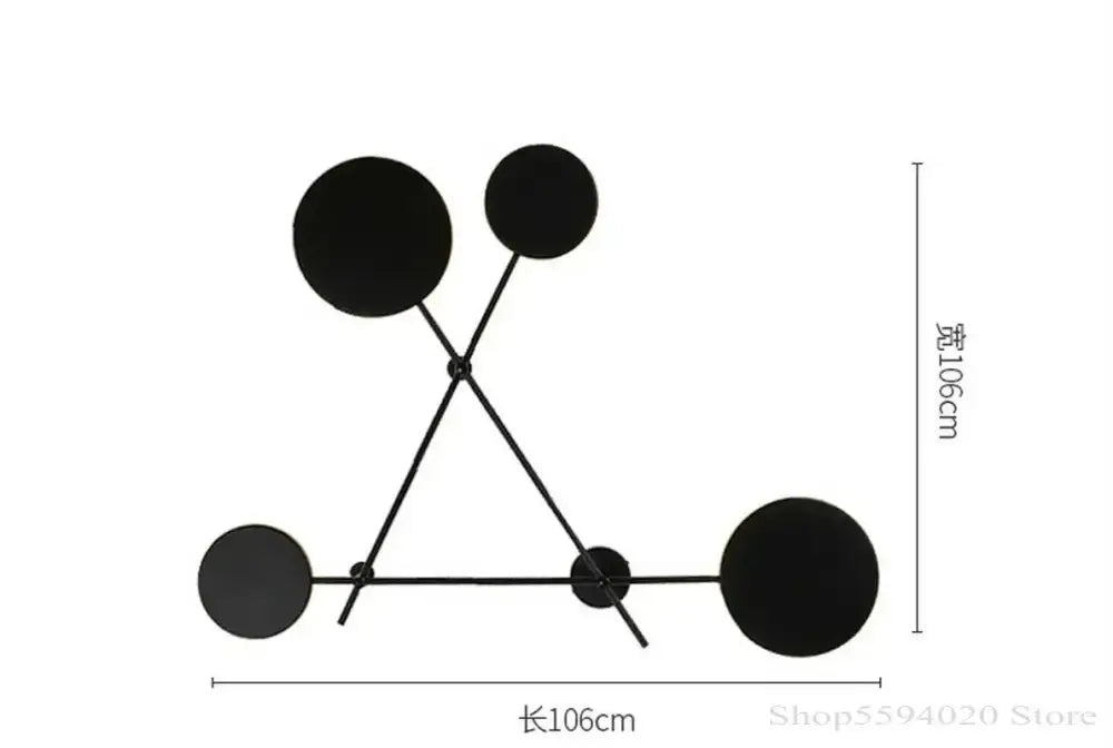Modern black geometric iron wall lamp living room sconce