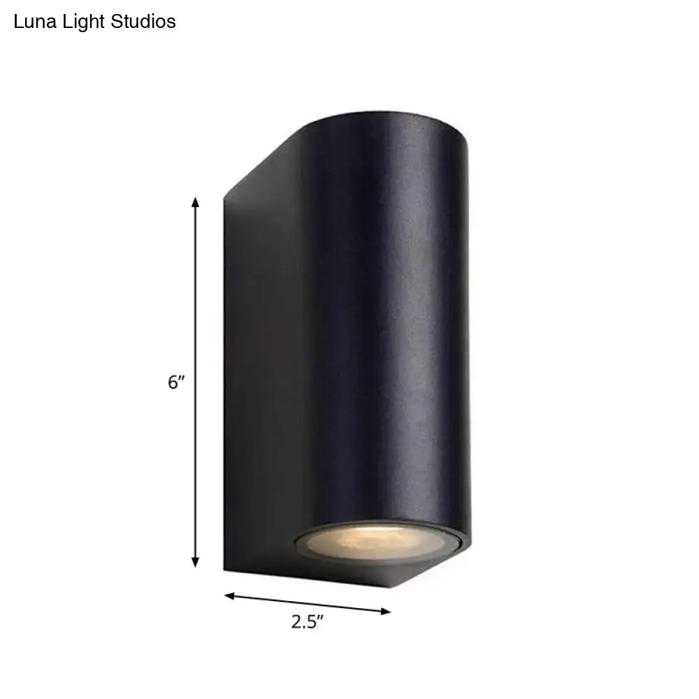 Modern black geometric led outdoor wall mount – patio sconce light