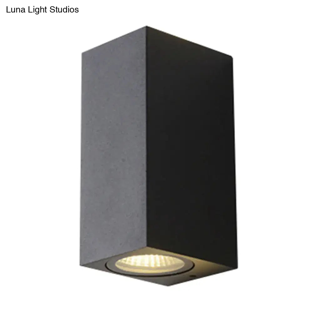 Modern black geometric led outdoor wall mount – patio sconce light