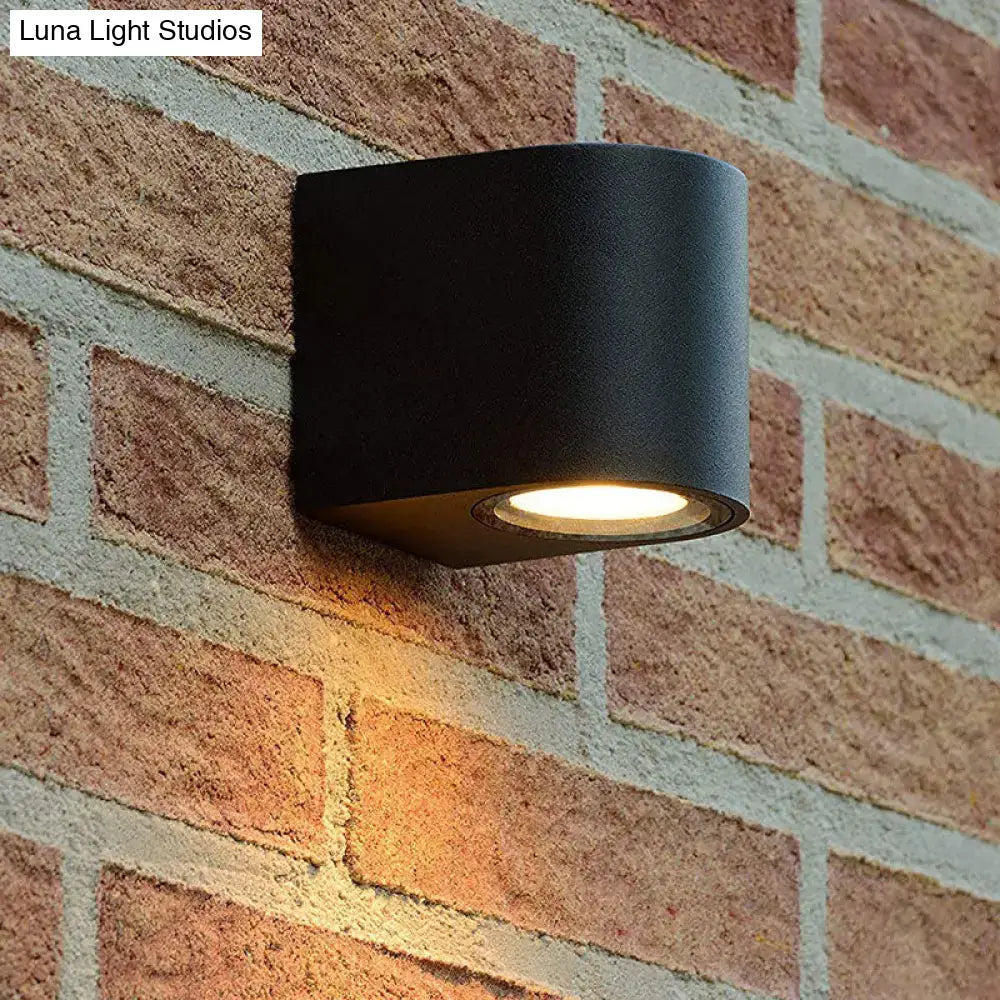 Modern black geometric led outdoor wall mount – patio sconce light