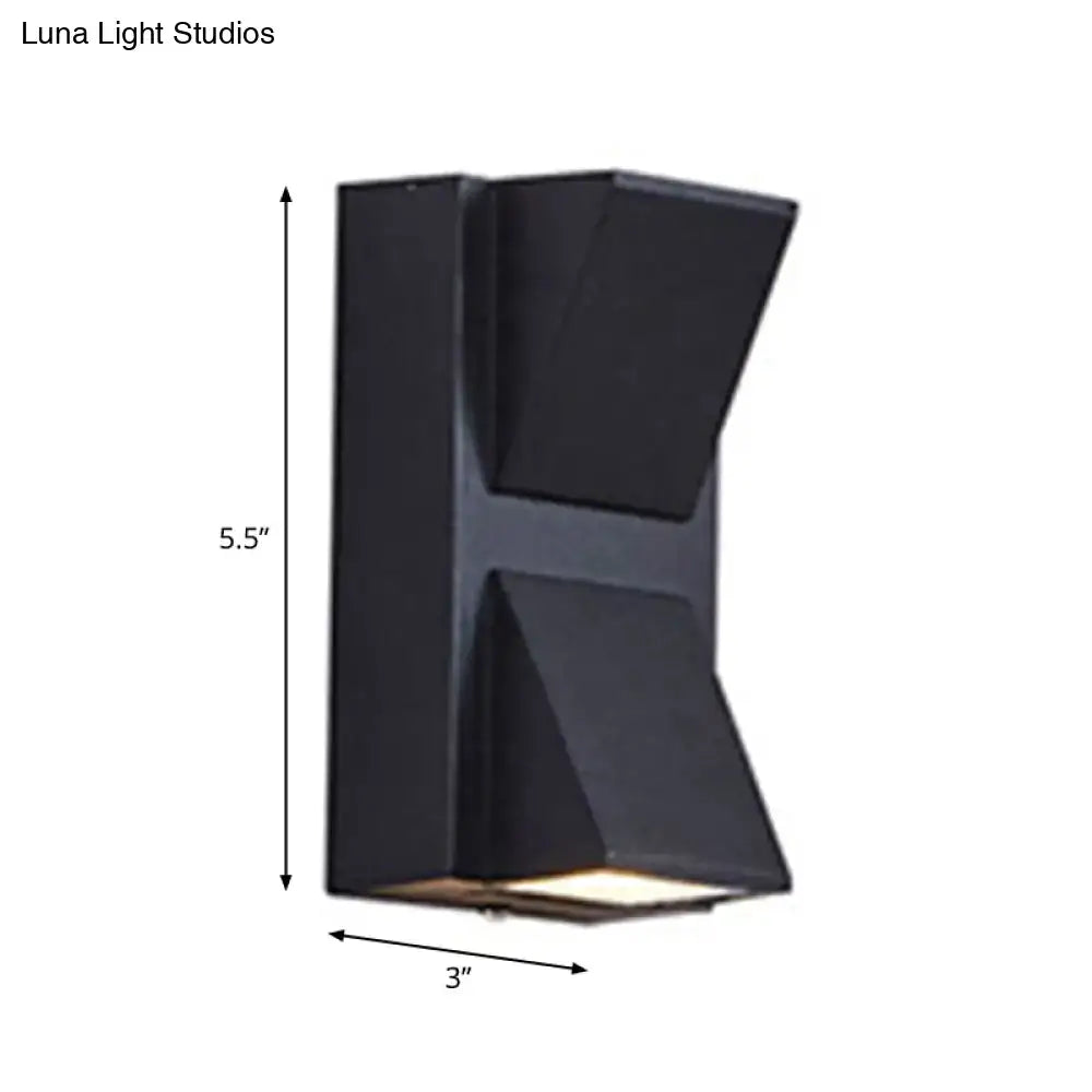 Modern black geometric led outdoor wall mount – patio sconce light