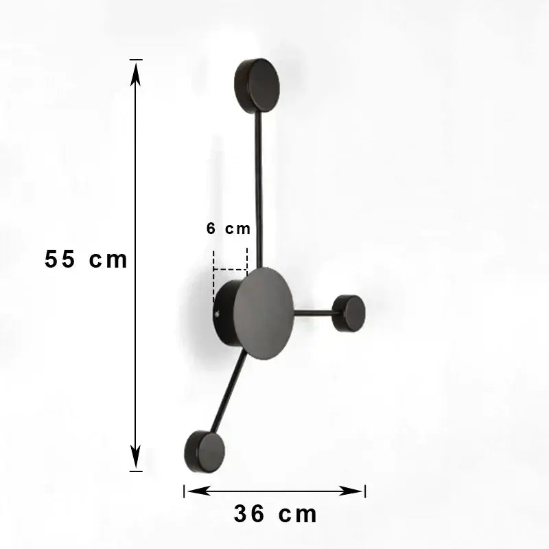 Modern black geometric led wall lamp bedroom minimalist sconce