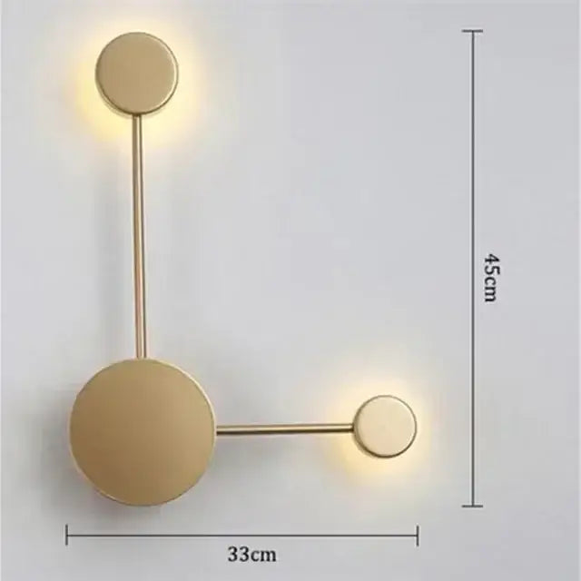 Modern black geometric led wall lamp bedroom minimalist sconce