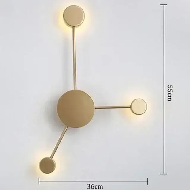Modern black geometric led wall lamp bedroom minimalist sconce