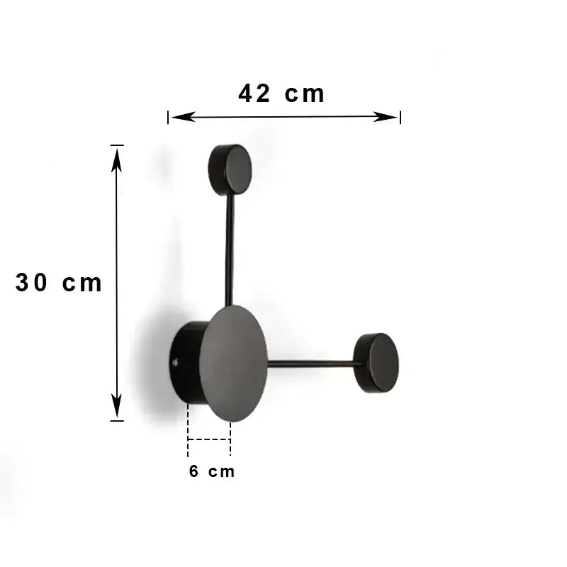 Modern black geometric led wall lamp bedroom minimalist sconce