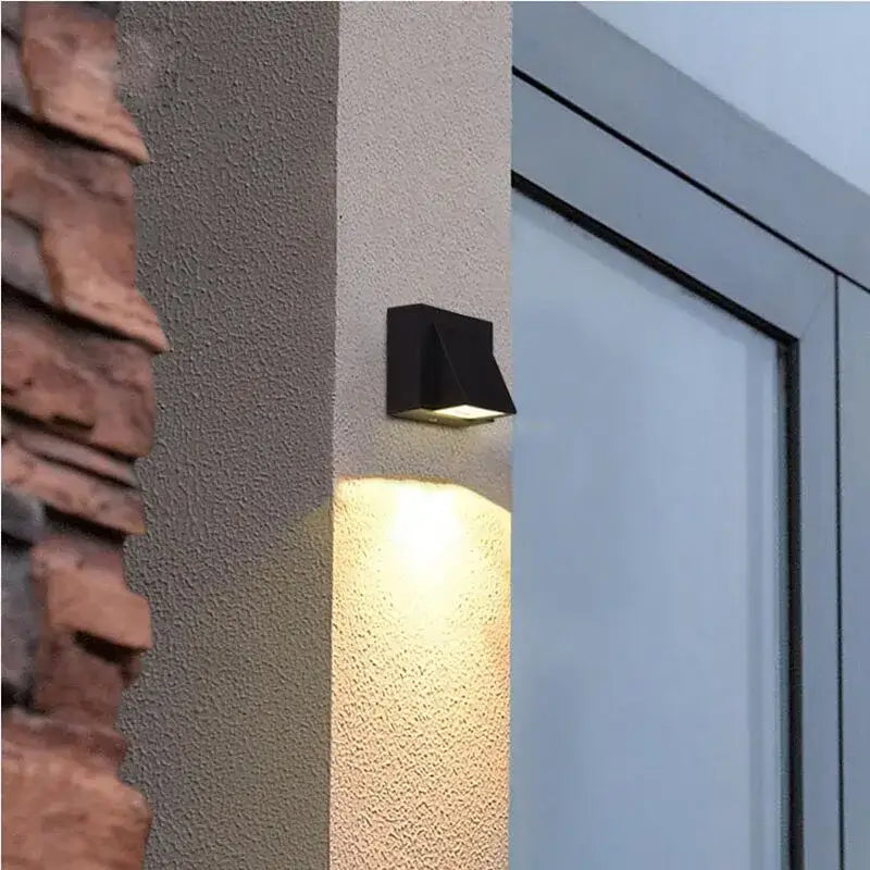 Modern black geometric led wall lamps garden outdoor sconce