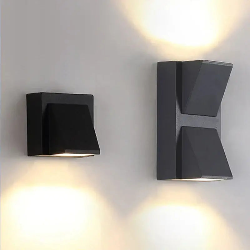 Modern black geometric led wall lamps garden outdoor sconce