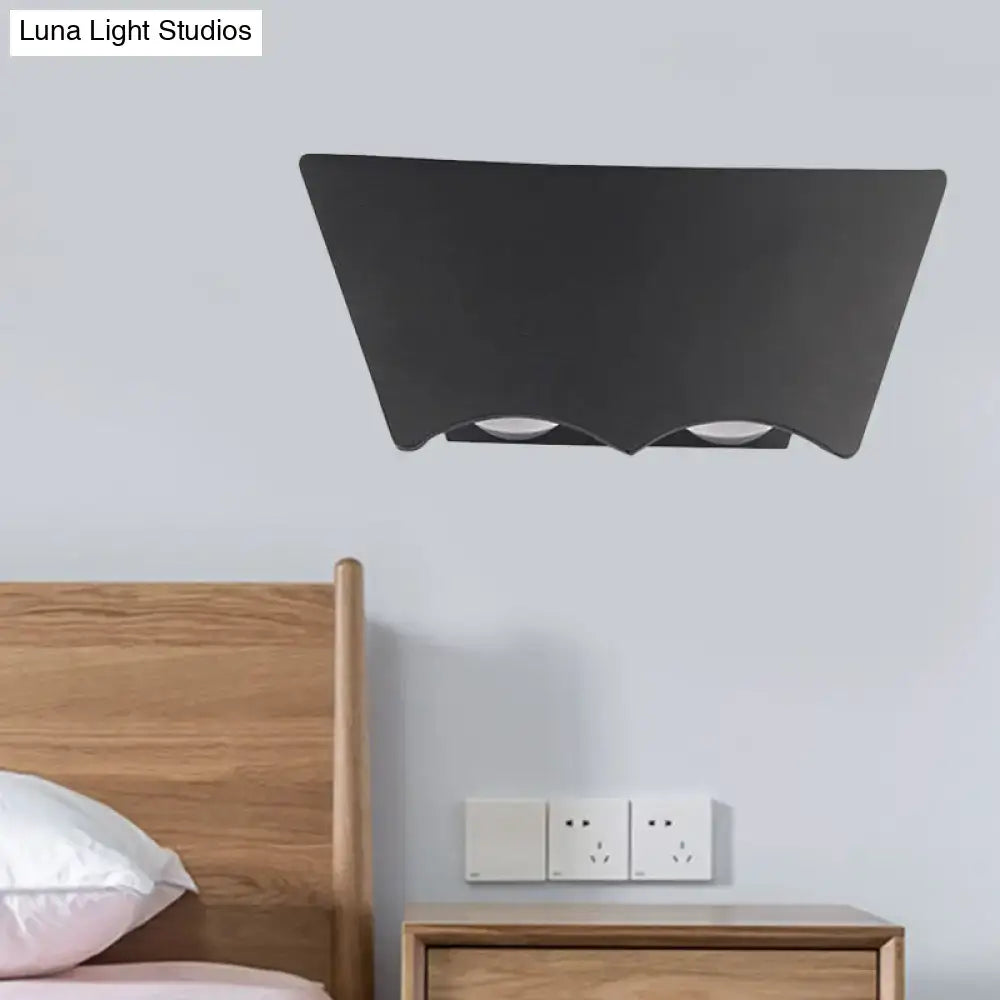 Modern black geometric wall sconce bedroom warm white light