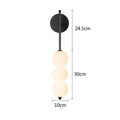 Modern black glass ball led wall sconce for living room decor