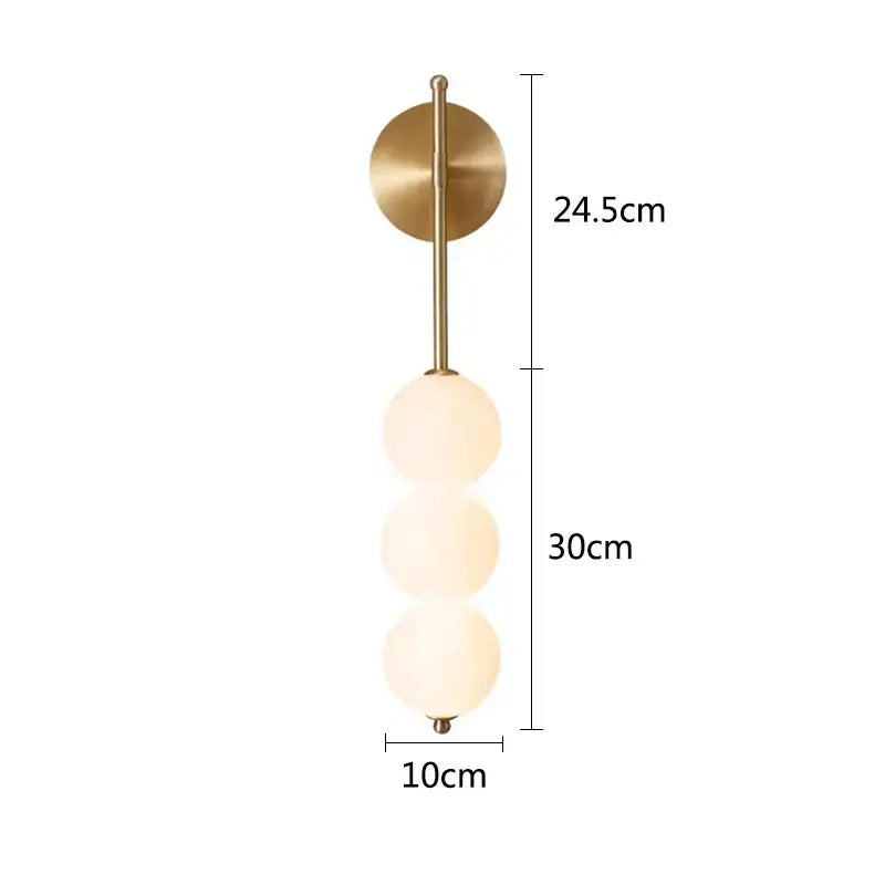 Modern black glass ball led wall sconce for living room decor
