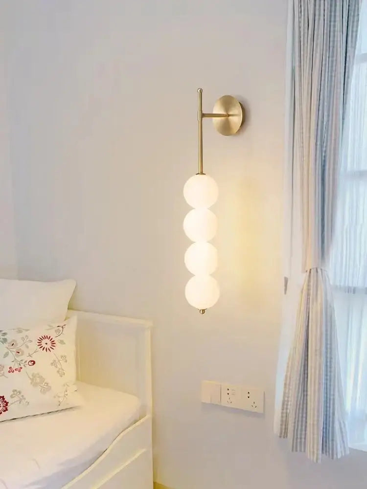 Modern black glass ball led wall sconce for living room decor