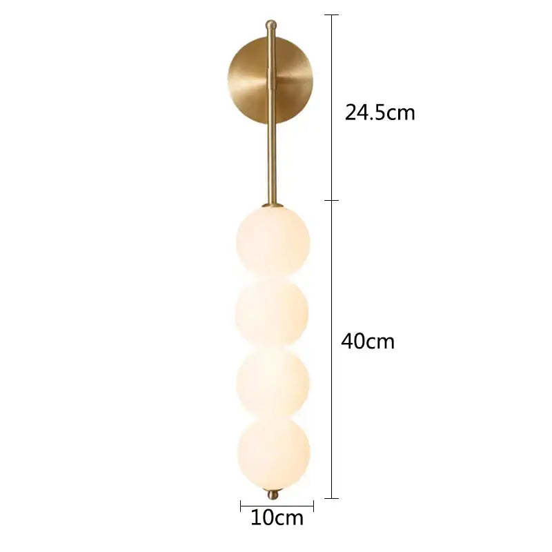 Modern black glass ball led wall sconce for living room decor