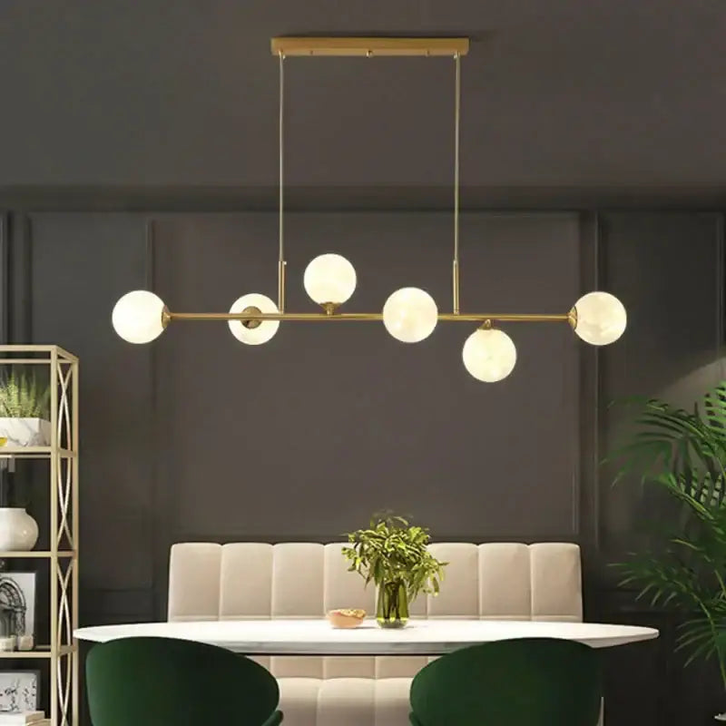 Modern black glass ball pendant light living room chandelier