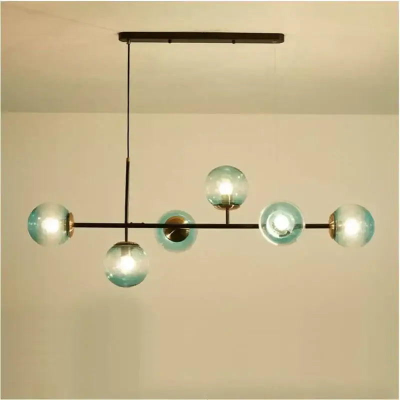 Modern black glass ball pendant light living room chandelier