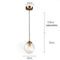 Modern black glass ball pendant light living room chandelier