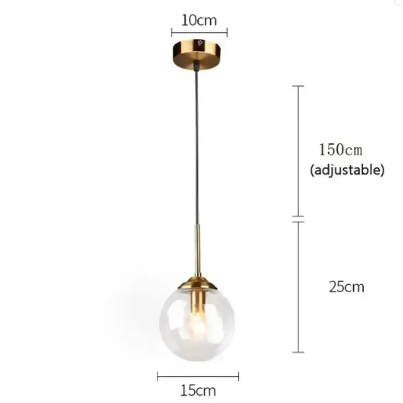 Modern black glass ball pendant light living room chandelier