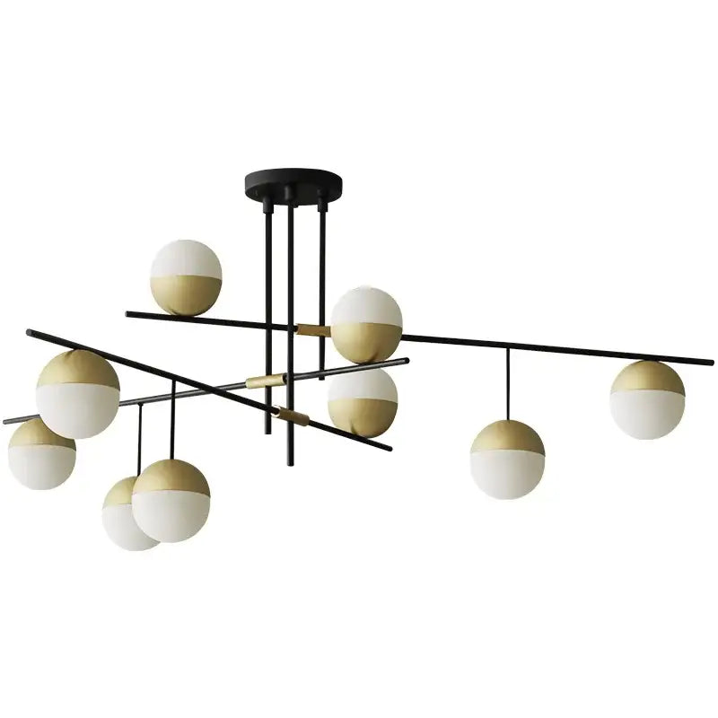 Modern black glass ball pendant lights for dining room