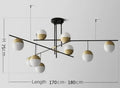 Modern black glass ball pendant lights for dining room