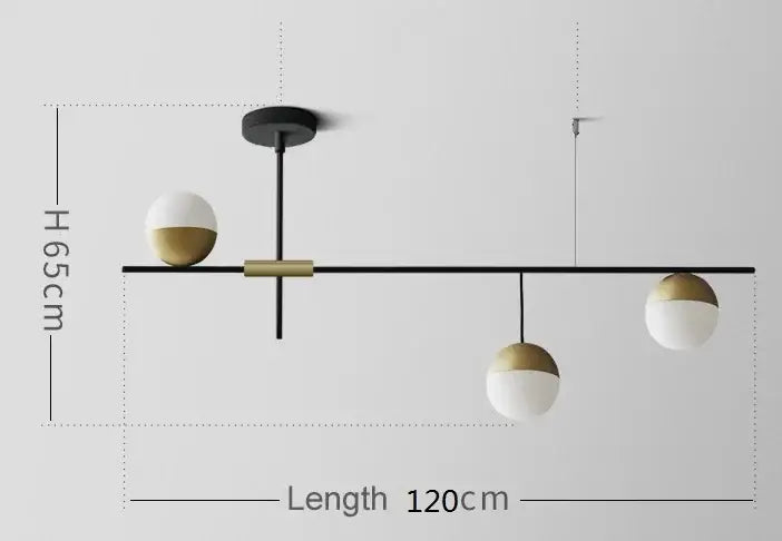 Modern black glass ball pendant lights for dining room